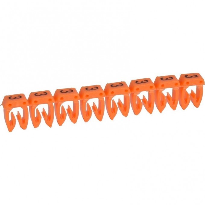 Маркер LEGRAND CAB 3 для кабеля 4-6 мм² цифра 3 оранжевый 038233