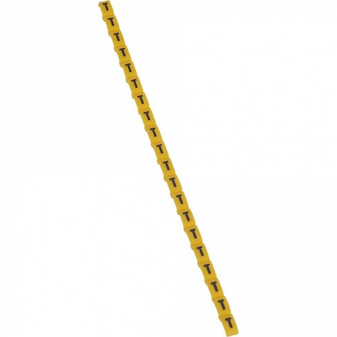 Маркер LEGRAND Duplix чёрная маркировка на желтом фоне заглавная буква T 038429