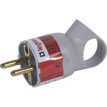 Вилка LEGRAND 2К+3 серия Элиум 16 А пластик с кольцом винтовой зажим серый