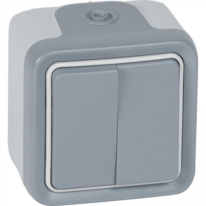 Двухклавишный переключатель LEGRAND на 2 направления Plexo 10 AX 250 В серый 069715