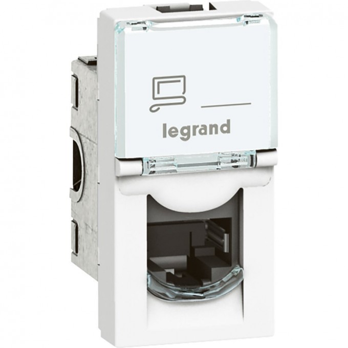 Розетка LEGRAND RJ 45 Программа Mosaic категория 5е FTP 1 модуль белый 076552
