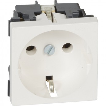 Розетка LEGRAND 2К+3 с винтовыми зажимами Программа Mosaic немецкий стандарт без шторок 2 модуля белый
