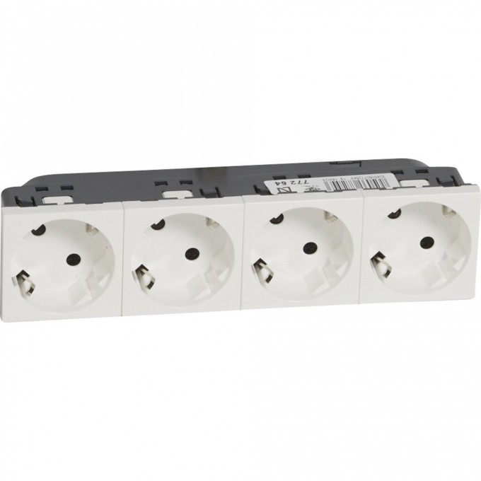 Розетка LEGRAND 4 x 2К+3 под углом 45° Программа Mosaic стандартная белый 077254