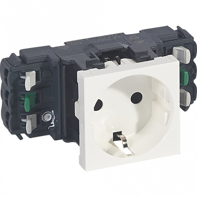Розетка LEGRAND Mosaic 2К+3 для установки в кабель-канале автоматические клеммы стандартная белый 077401