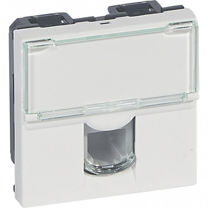 Розетка LEGRAND телефонная RJ 11 Программа Mosaic 4 контакта 2 модуля белый 078731