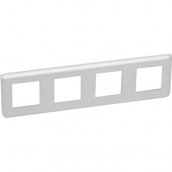 Рамка LEGRAND пластиковая горизонтальная Mosaic 4Х2 модуля Алюминий