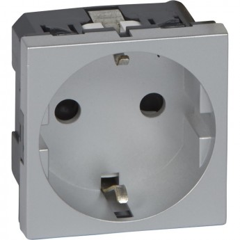 Розетка LEGRAND простая для всех типов суппортов Программа Mosaic немецкий стандарт 2К+3 правая- 2 модуля алюминий