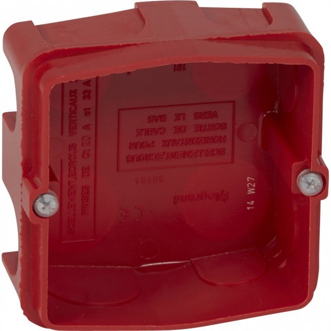 Корпус LEGRAND Batibox кир.ст.для розеток 20/32A глубина 40мм, красный 080184