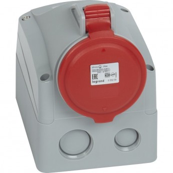 Розетка LEGRAND накладная 32 А 3К+H+З 380 В IP 44 серый Розетка LEGRAND накладная 32 А 3К+H+З 380 В IP 44 серый