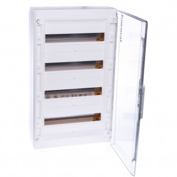 Распределительный щиток LEGRAND XL3 125 - с прозрачной дверью - 4 ряда - 72 модуля - 750х450х128 мм, белый