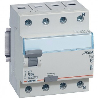 Выключатель дифференциального тока LEGRAND TX³ 4П 25 А тип AC 30 мА 4 модуля белый