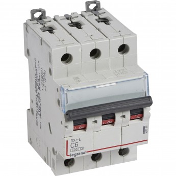 Автоматический выключатель LEGRAND DX³-E 6000 6 кА тип C 3П 230/400 В 6А 3 модуля белый