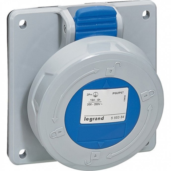 Встраиваемая розетка LEGRAND P17 Tempra Pro IP 66/67 200/250 В 32 A 2К+З 555484