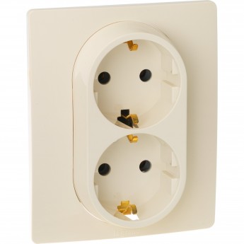 Розетка LEGRAND 2 x 2К+З немецкий стандарт 16 А 250 В Etika слоновая кость