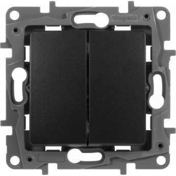 Выключатель LEGRAND Etika двухклавишный автоматические клеммы 10 AX 250 В антрацит