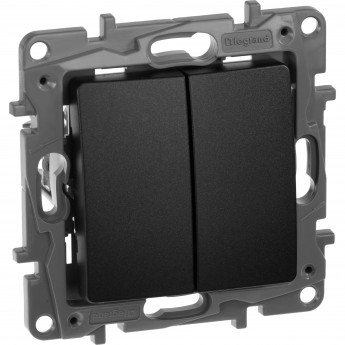 Выключатель/переключатель LEGRAND двухклавишный Etika Plus 10 A 250 В антрацит