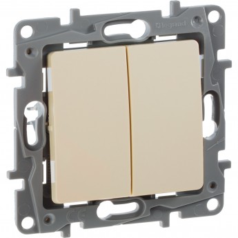 Выключатель/переключатель LEGRAND двухклавишный Etika Plus 10 A 250 В слоновая кость