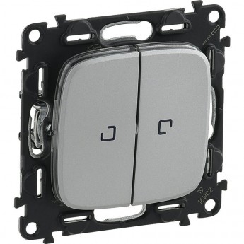 Переключатель LEGRAND Valena ALLURE двухклавишный 10АХ 250В с подсветкой с лицевой панелью алюминий