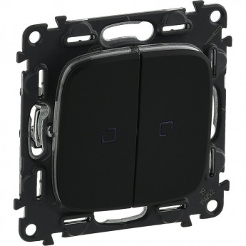 Переключатель LEGRAND Valena ALLURE двухклавишный 10АХ 250В с подсветкой с лицевой панелью антрацит