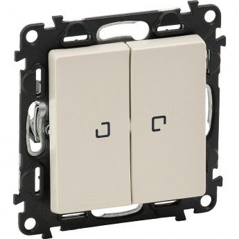 Выключатель LEGRAND Valena LIFE двухклавишный 10АХ 250В с подсветкой с лицевой панелью слоновая кость
