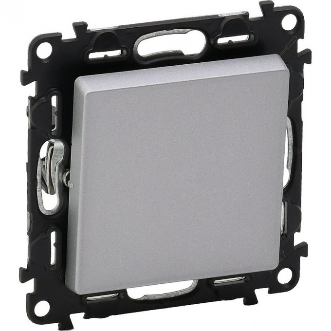 Выключатель LEGRAND Valena LIFE кнопочный 6А 250В с лицевой панелью безвинтовые зажимы алюминий 752611