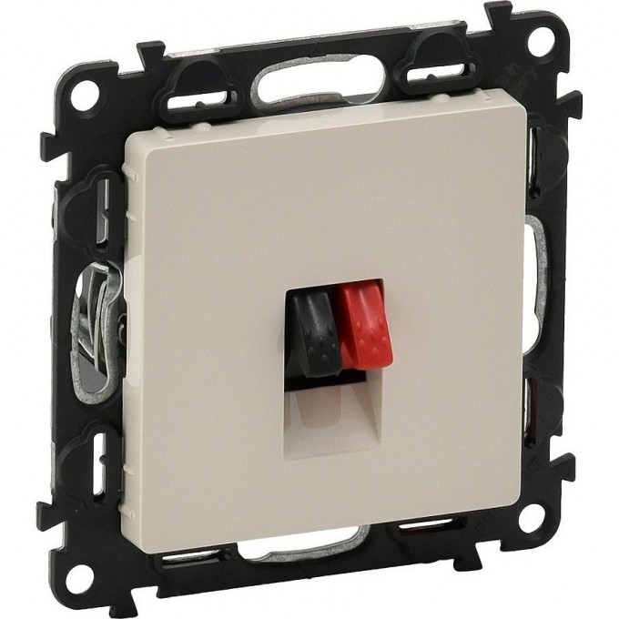 Аудиорозетка LEGRAND Valena LIFE с пружинными зажимами с лицевой панелью одиночная слоновая кость 753572