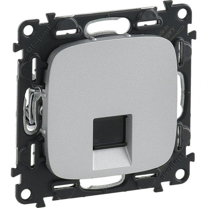 Розетка LEGRAND Valena ALLURE информационная одиночная RJ45 кат.5е UTP с лицевой панелью алюминий 753940