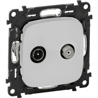 Розетка LEGRAND Valena ALLURE TV-SAT двухкабельная с лицевой панелью алюминий