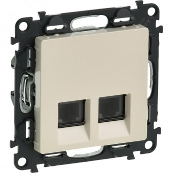 Телефонная розетка LEGRAND Valena LIFE RJ11 двойная с лицевой панелью слоновая кость