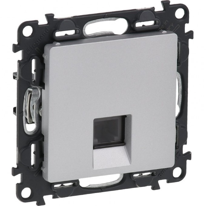 Телефонная розетка LEGRAND Valena LIFE RJ11 одиночная с лицевой панелью алюминий 753638