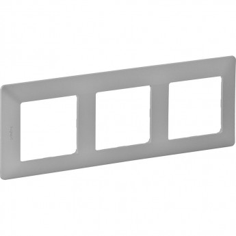 Рамка LEGRAND Valena LIFE "Алюминий", 3-постовая универсальная, белый