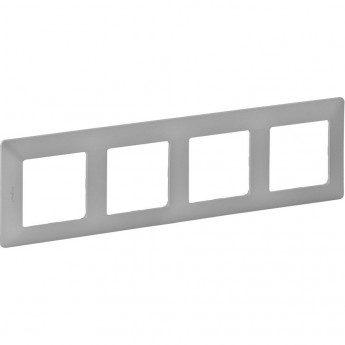 Рамка LEGRAND Valena LIFE "Алюминий", 4-постовая универсальная, белый