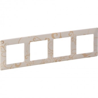Рамка LEGRAND Valena LIFE "Ампир бежевый", 4-постовая универсальная, бежевая
