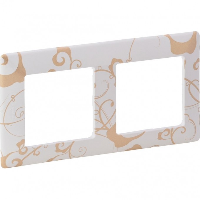 Рамка LEGRAND Valena LIFE "Ампир белый", 2-постовая универсальная, кремово-белая 754102