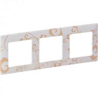 Рамка LEGRAND Valena LIFE "Ампир белый", 3-постовая универсальная, кремово-белая