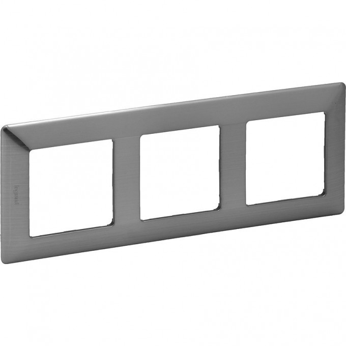 Рамка LEGRAND Valena LIFE "Сталь", 3-постовая универсальная, нержавеющая сталь 754153