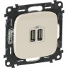 Зарядное устройство LEGRAND Valena ALLURE с двумя USB-разъемами 240В/5В 1500мА с лицевой панелью слоновая кость 754996