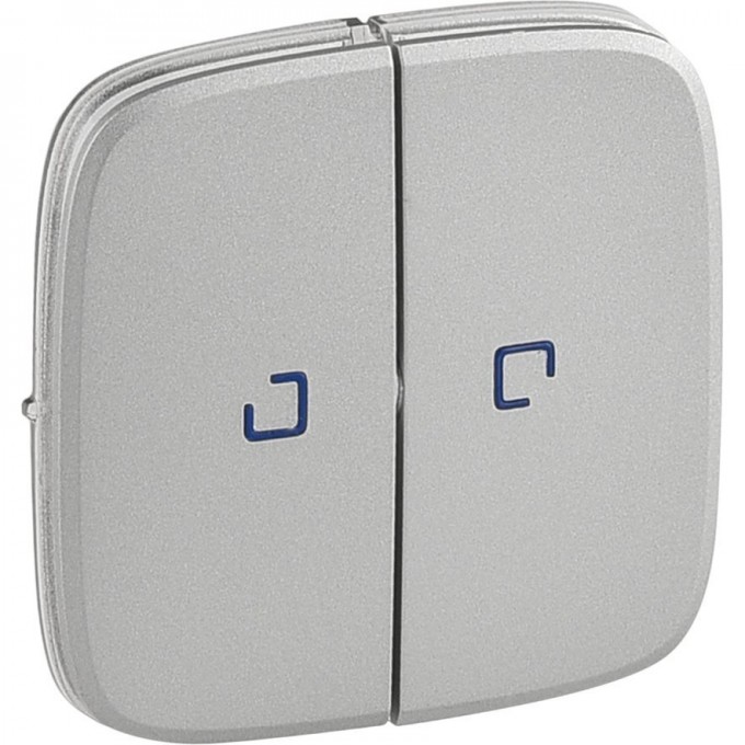 Лицевая панель LEGRAND Valena ALLURE для выключателя двухклавишного с подсветкой алюминий 755227