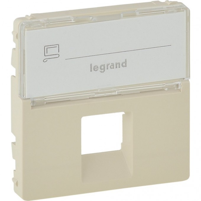 Лицевая панель LEGRAND Valena LIFE для одиночных розеток телефонных/информационных с держателем маркировки слоновая кость 755471