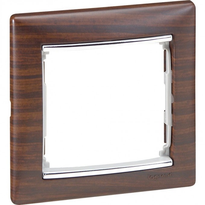 Рамка LEGRAND Valena 1 пост темное дерево/серебряный штрих 770371