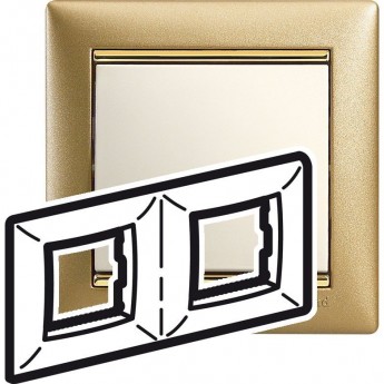 Рамка LEGRAND Valena 2 поста матовое золото