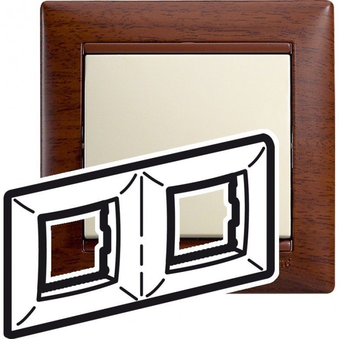 Рамка LEGRAND Valena 2 поста тонированное дерево 770312