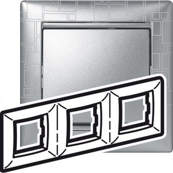 Рамка LEGRAND Valena 3 поста алюминий модерн