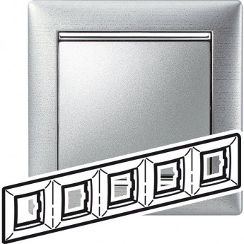 Рамка LEGRAND Valena 5 постов алюминий матовый
