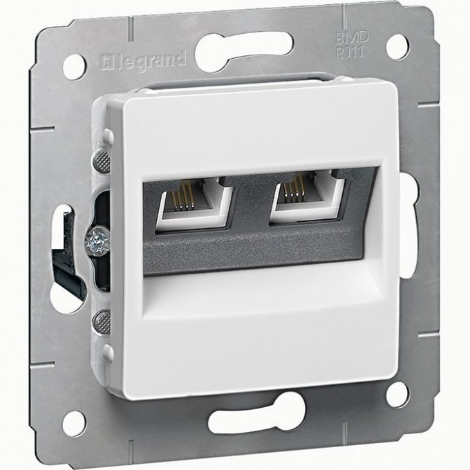 Информационная розетка LEGRAND Cariva 2xRJ45 категория 6 UTP белый 773642