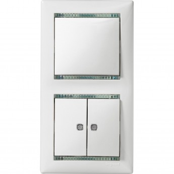 Переключатель на два направления LEGRAND Valena двухклавишный с подсветкой 10 A 250 В слоновая кость Переключатель на два направления LEGRAND Valena двухклавишный с подсветкой 10 A 250 В слоновая кость