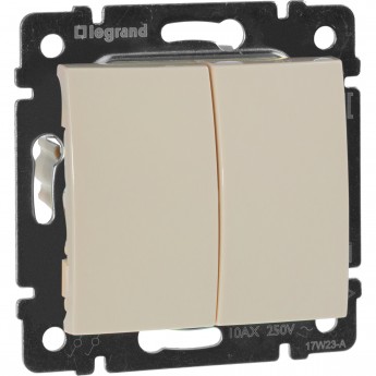 Выключатель LEGRAND Valena двухклавишный 10 A 250 В слоновая кость