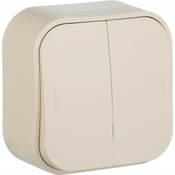 Переключатель LEGRAND Quteo двухклавишный на 2 направления слоновая кость