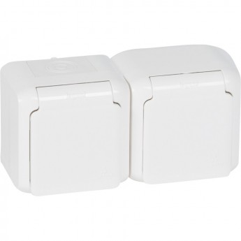 Розетки LEGRAND 2 х 2К+З с защитными шторками 16 A 250 В Quteo IP 44 белый
