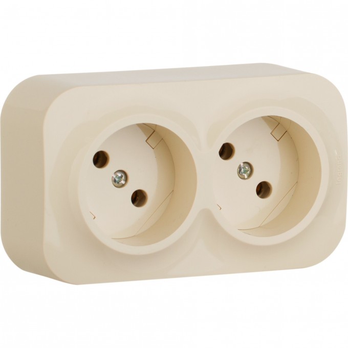 Розеточный блок LEGRAND 2 x 2К без шторок 16 A 250 В Quteo IP 20 слоновая кость 782242